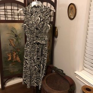 Zebra print shirt dress.